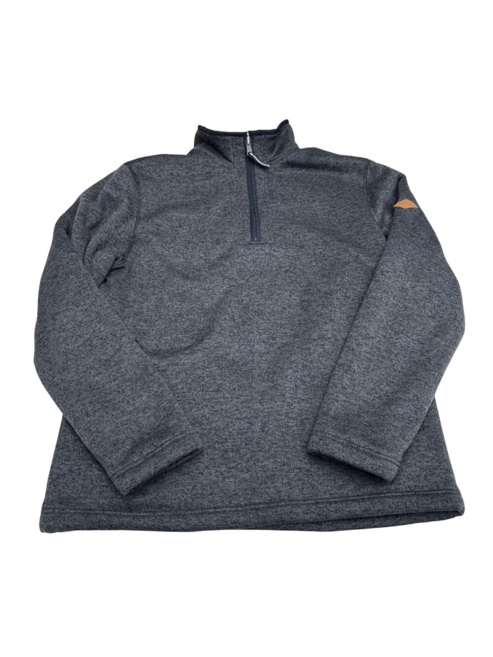 Orvis Men's Sherpa Fleece Lined Pullover Sweater Jacket Gray 1/4 Zip, Size L